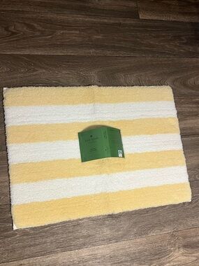 Kate Spade New York Yellow and White Stripe Bath Rug 17x24in.